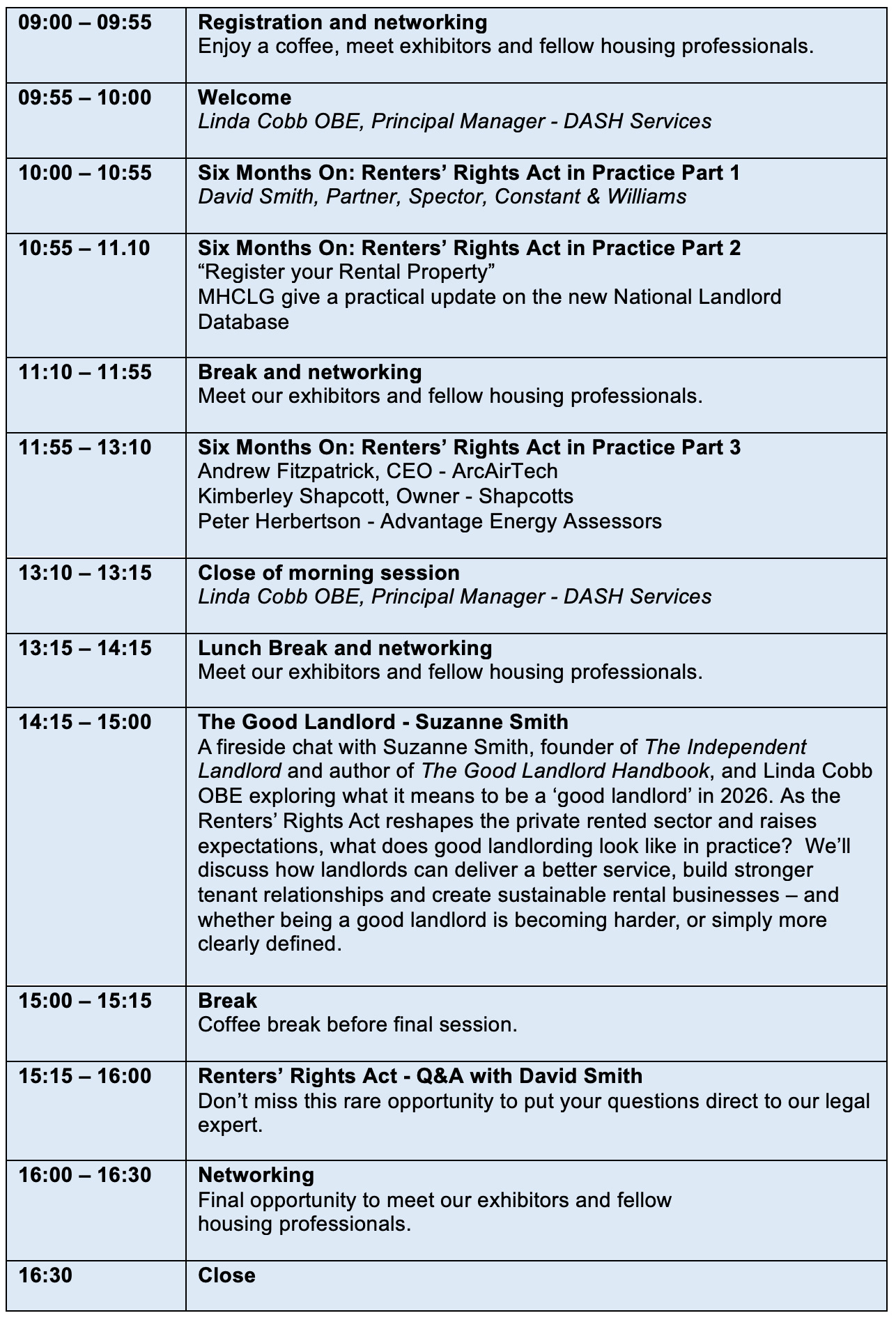 Conference Agenda 2026